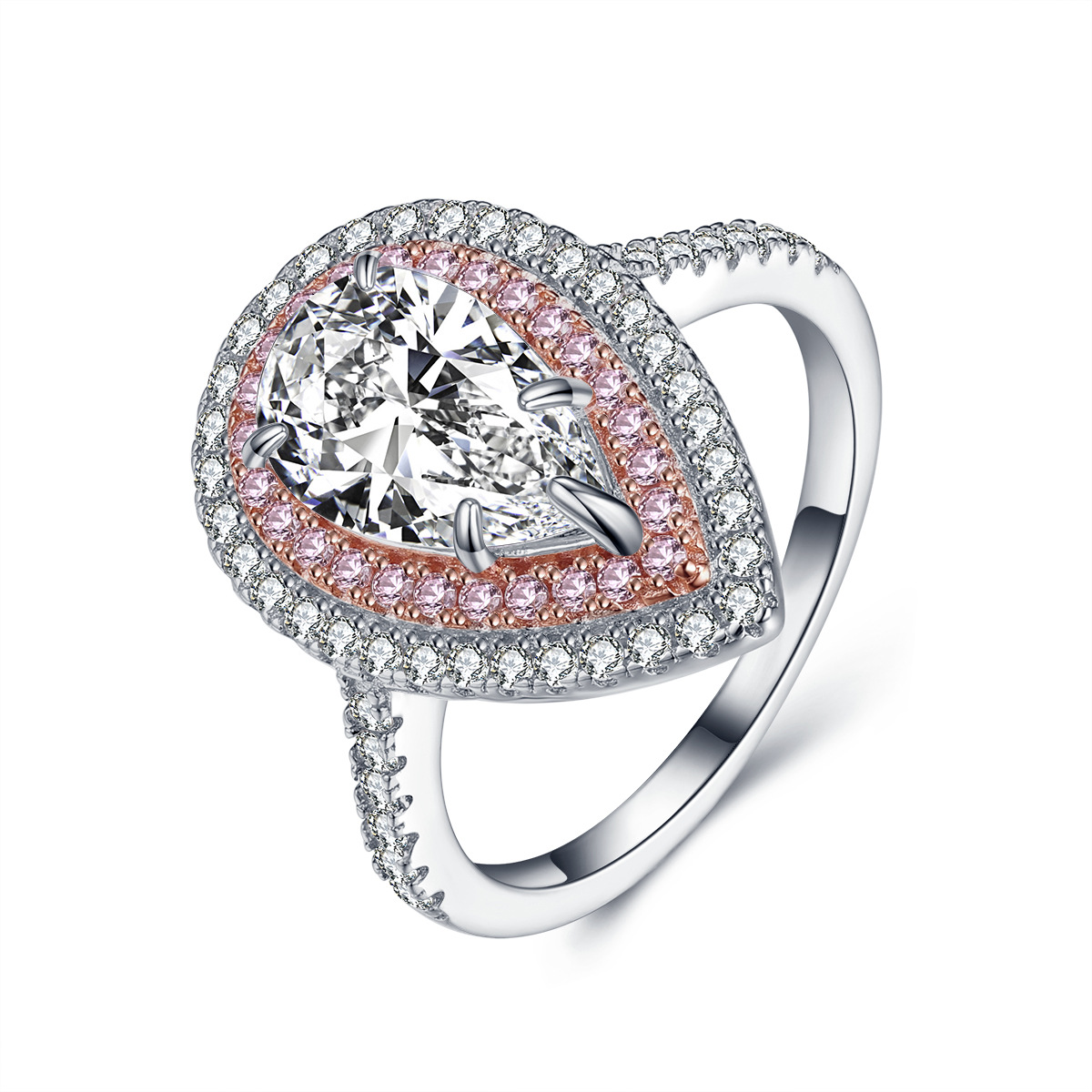 Water Drop Shaped Zircon Weeding Ring Featured Image