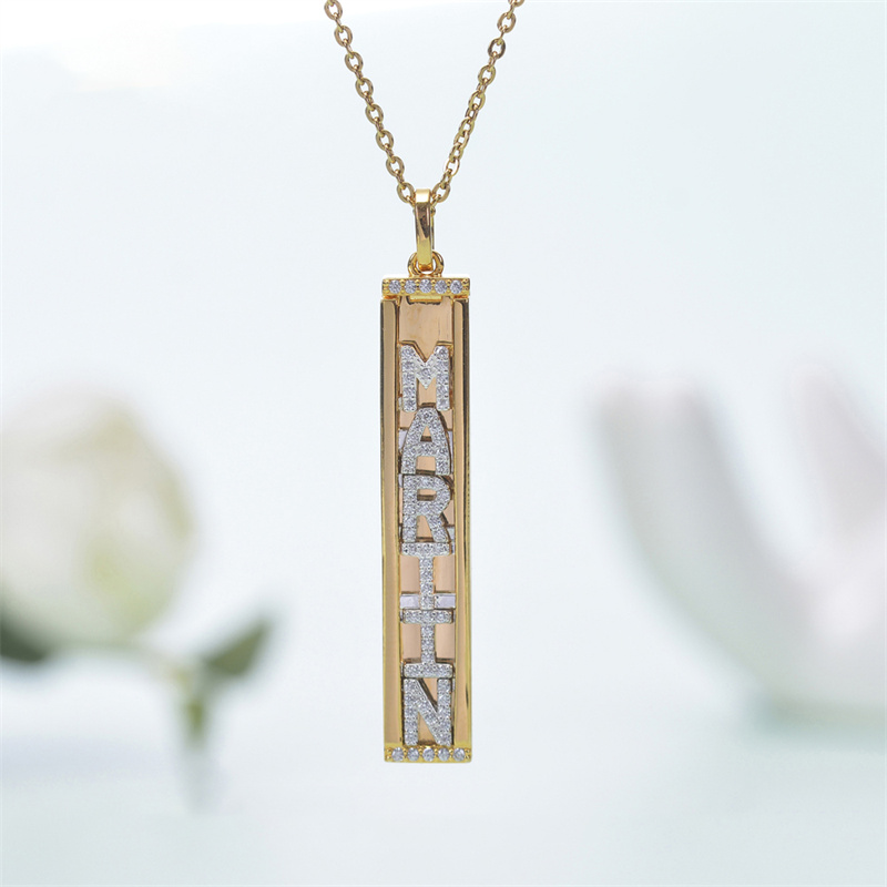 Slide Charm Gold Personalised Initial Necklace