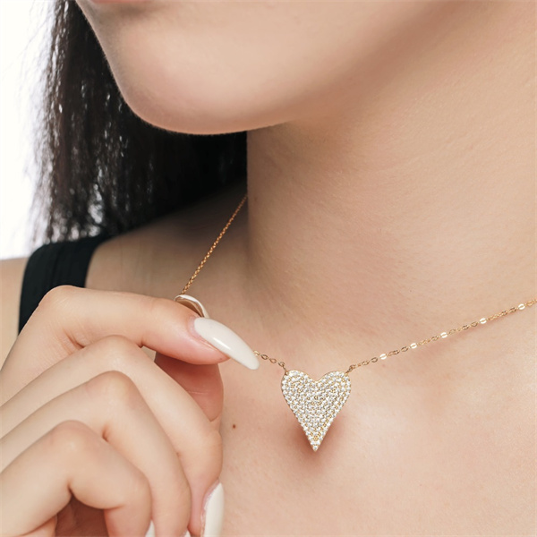 Sterling Silver S925 Peach Heart Pendant Necklace Featured Image