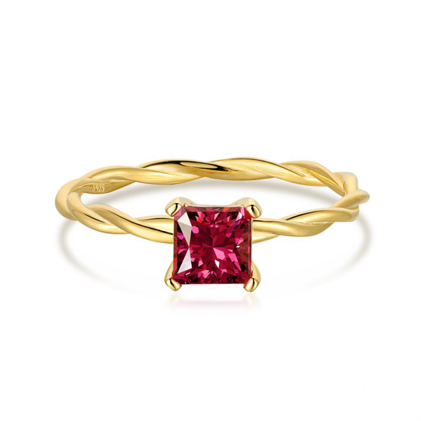 18K Gold Square Gemstone Engagement Rings Featured Image