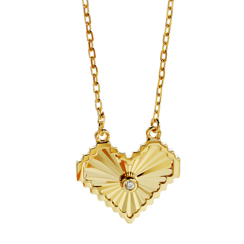 14K Gold Jewelry Heart Necklace for Women
