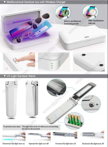 Boîte de désinfection de charge sans fil multifonctionnelle et lampe de désinfection UV