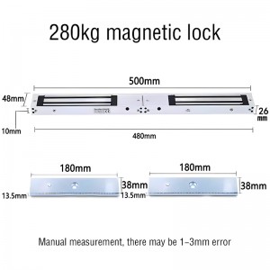 Fechadura magnética de porta dupla 280KG
