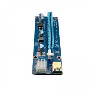 009S PCIE Riser 1X til 16X grafíkframlenging fyrir GPU Mining Powered Riser Adapter Card