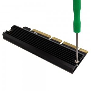 M.2 PCIe NVMe SSD-den PCI-E Express 3.0 X4 X8 X16 Adapter kartoçkasynyň doly tizligi 2280 mm ýylylyk çüýşesi we termiki pad bilen