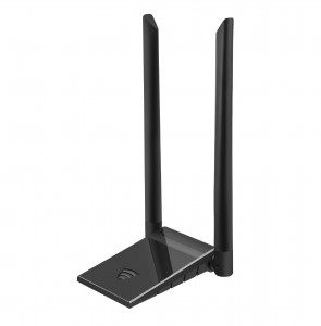 Adaptóir Wifi 1300Mbps 2.4GHz/5.8GHz Cártaí Líonra RTL8812BU Chipset Wifi Dongle 6dBi Aintíní Inscortha Seachtrach