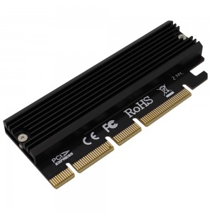 M.2 PCIe NVMe SSD gu PCI-E Express Cairt Adapter 3.0 X4 X8 X16 Làn astar 2280 mm le sinc teas agus pad teirmeach
