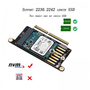 Kad Penyesuai SSD PH415 M.2 NVMe SSD ke NGFF M.2 MKey NVME22 30 2242 Penyesuai untuk MAC PRO A1708 2016 2017