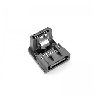 Adaptador HDD convertidor SATA de 7 pins mascle a femella tipus angle recte de 90 graus per a escriptori
