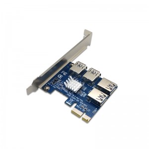 PCIE PCI-E Riser कार्ड 1 ते 4 USB 3.0 मल्टीप्लायर हब X16 PCI एक्सप्रेस
