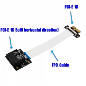 PCI-e PCI Express 36PIN 1X מאריך כבל מאריך עם מחבר מצופה זהב (התקנה אופקית)
