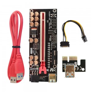 VER018 PRO PCI-E Riser Card USB 3.0 Cable 018 PLUS PCI Express 1X Ho isa 16X Extender Pcie Adapter Bakeng sa BTC Mining