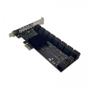 PCIE Adapter 20 Port PCI-Express X1 to SATA 3.0 Controller Expansion Card 6Gbps ល្បឿនលឿនសម្រាប់កុំព្យូទ័រលើតុ