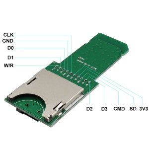 Placa de extensión de tarxeta TF/SD a SD. Conxunto de tarxetas de proba SD. PCB de proba de tarxetas TF