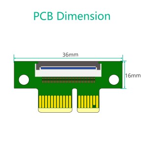 PCI Express 36Pin 1X Extender Adapter nrog FPC cable