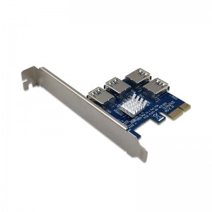 PCIE PCI-E ਰਾਈਜ਼ਰ ਕਾਰਡ 1 ਤੋਂ 4 USB 3.0 ਮਲਟੀਪਲੇਅਰ ਹੱਬ X16 PCI ਐਕਸਪ੍ਰੈਸ