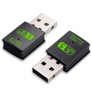 អាដាប់ទ័រប៊្លូធូស USB WiFi 600Mbps Dual Band 2.4/5Ghz Wireless External Receiver Mini WiFi Dongle សម្រាប់ PC/Laptop/Desktop