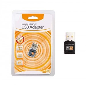 Adaptateur USB WIFI double bande 600 Mbps, Dongle 2,4 GHz/5,0 GHz, carte réseau Ethernet 802.11AC pour ordinateur portable, compatible Windows XP Vista/7/8/10, Mac OS X 10.4 10.12