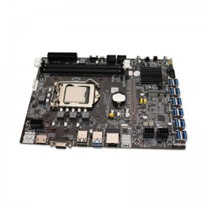B75 12USB माइनिङ मदरबोर्ड 12 PCIE to USB सँग G1620 CPU LGA1155 MSATA समर्थन 2XDDR3 BTC माइनर मदरबोर्ड