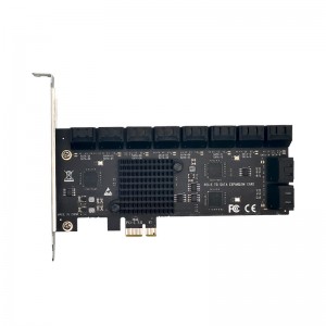 PCIE Adapter 20 Port PCI-Express X1 မှ SATA 3.0 Controller Expansion Card 6Gbps မြန်နှုန်းမြင့် Desktop PC အတွက်