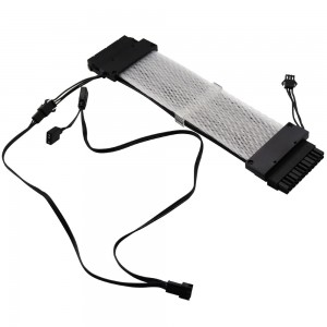 24-контактный удлинительный кабель с двойной лампой RGB, адресный компьютерный кабель, двухслойный сетевой разъем для корпуса ПК, аксессуары