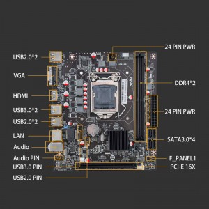H110 மதர்போர்டு DDR4 LGA1151 Intel H110 Micro ATX DDR4 மதர்போர்டு ஆதரவு I5 I7 செயலி பிசி கேமிங் மதர்போர்டு