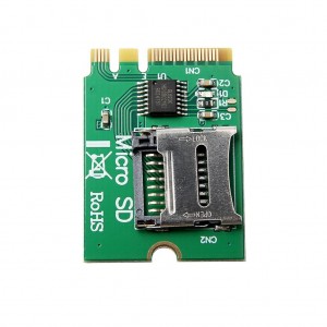 NGFF M.2 A/E KEY draadloze netwurkkaartynterface nei Micro SD SDHC TF-kaartlêzer oerdrachtkaart