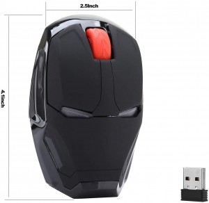 Wireless Iron Man Mouse ປຸ່ມຄອມພິວເຕີ Silent Click 800/1200/1600/2400DPI Adjustable USB Optical Mouse Computer