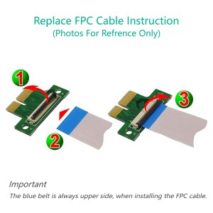 PCI Express 36Pin 1X удължителен адаптер с FPC кабел