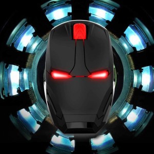 Անլար Iron Man մկնիկի Համակարգչի կոճակը Լուռ սեղմեք 800/1200/1600/2400DPI կարգավորելի USB օպտիկական համակարգչային մկնիկ