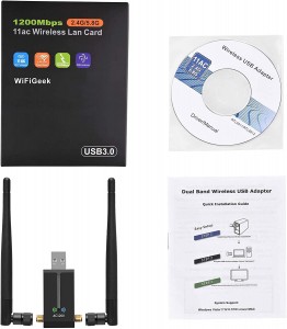 1300Mbps Dual Band Wireless Lan adapter USB WiFi 8812BU WiFi Ethernet Receiver Antenna Dongle 2.4G 5G airson Pc Windows