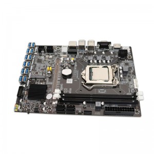 B75 12USB Mining Motherboard 12 PCIE ба USB бо G1620 CPU LGA1155 MSATA Дастгирии 2XDDR3 BTC Miner Motherboard