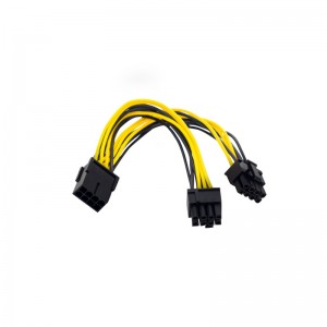 6pin 8pin PCI Express to dual PCIE 8 (6+2)pin power cable graphics card PCI-E GPU power cable data