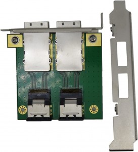 អាដាប់ទ័រ CableDeconn Dual Mini SAS SFF-8088 ទៅ SAS36P SFF-8087 នៅក្នុងតង្កៀប PCI