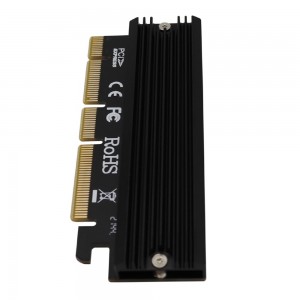 M.2 PCIe NVMe SSD si PCI-E Express 3.0 X4 X8 X16 Adapter Card Full Speed ​​2280 mm Pẹlu Heat Rin ati Thermal Pad