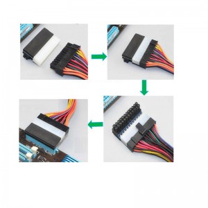 24P Connector Mainboard Motherboard ATX 24Pin to 24Pin 90 Degree Power Adapter Connector សម្រាប់ខ្សែ ATX ការផ្គត់ផ្គង់ថាមពលកាន់តែប្រសើរ