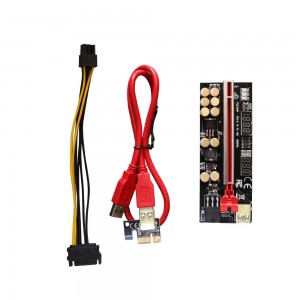 PCIE Riser 016 VER016-pro Riser PCI Express1X to 16X GPU USB3.0 Extension Cable 6PIN Temperature Voltage ho an'ny BTC Miner Computer