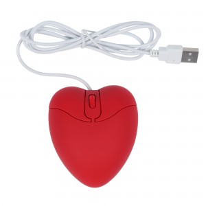 Mouse cu fir pentru computer, USB, optic, jocuri creative, drăguț Mause, ergonomic, inimă de dragoste, șoareci 3D pentru laptop, computer, tabletă, cadou pentru fete