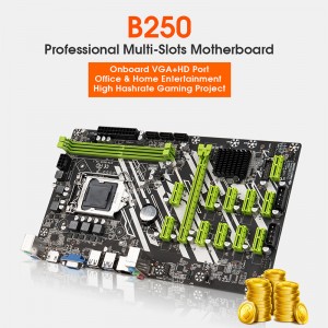 Bòrd-màthar mèinnearachd B250 BTC 12 PCIE 1X 16X ATX LGA 1151 Cuir taic ri bòrd-màthair dùbailte DDR4 B250 Set CPU Bitcoin BTC ETH Miner