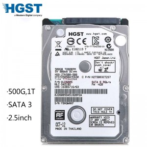 HGST සන්නාමය SATA2-SATA3 2.5″ 500GB ලැප්ටොප් අභ්‍යන්තර hdd දෘඪ තැටි නෝට්බුක් සඳහා 8mb/32mb 5400RPM-7200RPM 1.5Gb/s ඩිස්කෝ ඩුරෝ