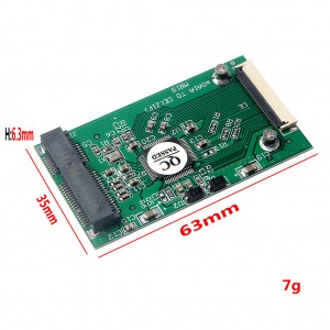 កាតអាដាប់ទ័រខ្សែ Mini mSATA PCI-E SSD ទៅ 40pin ZIF CE ដែលគួរឱ្យទុកចិត្ត