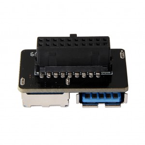 ໃໝ່ PH22-C 19PIN ຫາ 2-port USB3.0 ສັນຍານຂໍ້ມູນຄວາມໄວສູງ ແຜງວົງຈອນຫຼາຍຊັ້ນການສົ່ງສັນຍານການສູນເສຍທີ່ບໍ່ມີການສົ່ງ