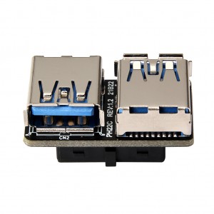 PH22-C 19PIN anyar kanggo 2-port USB3.0 sinyal data lossless transmisi multi-layer papan sirkuit