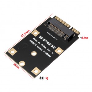 MINI PCIE pou NVMe M.2 NGFF SSD dis lou pou mini pci-e rezo san fil kat transfè kat