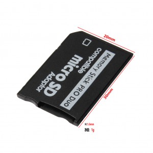 Cairt cuimhne reic teth airson PSP Micro SD TF gu MS Memory Stick Pro Duo Card Adapter Converter