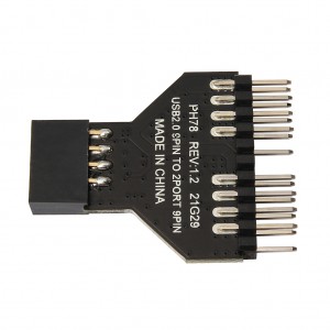Anakart USB9 pinli bire iki dönüştürücü USB2.0 9PIN'den çift 9PIN'e su soğutmalı RGB ışık fanı Bluetooth