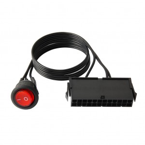 52 cm kábel Medený cínový drôt 24-kolíkový Samec ATX PSU PC napájací zdroj Starter Tester Startup Jumper s vypínačom