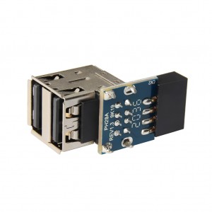 USB 9 tűs aljzat 2 port USB2.0 A típusú apa adapter átalakító alaplap PCB kártya