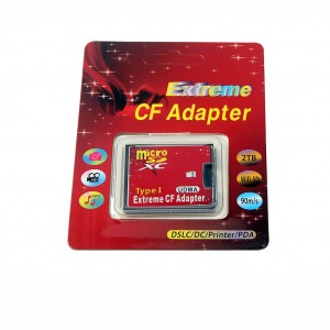 Enkelt spor Compact Flash CF Type I til Micro SD TF minnekortadapterkonverter