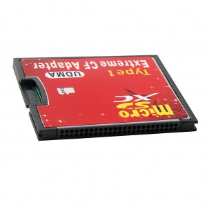 Convertidor adaptador de tarxeta de memoria Compact Flash CF tipo I a Micro SD TF de ranura única